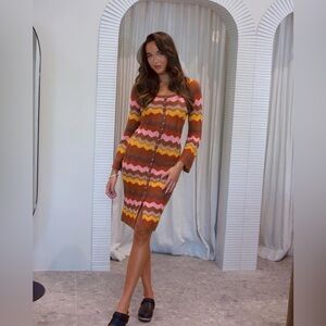 Spell | Ziggy Crochet Midi Dress in Ginger